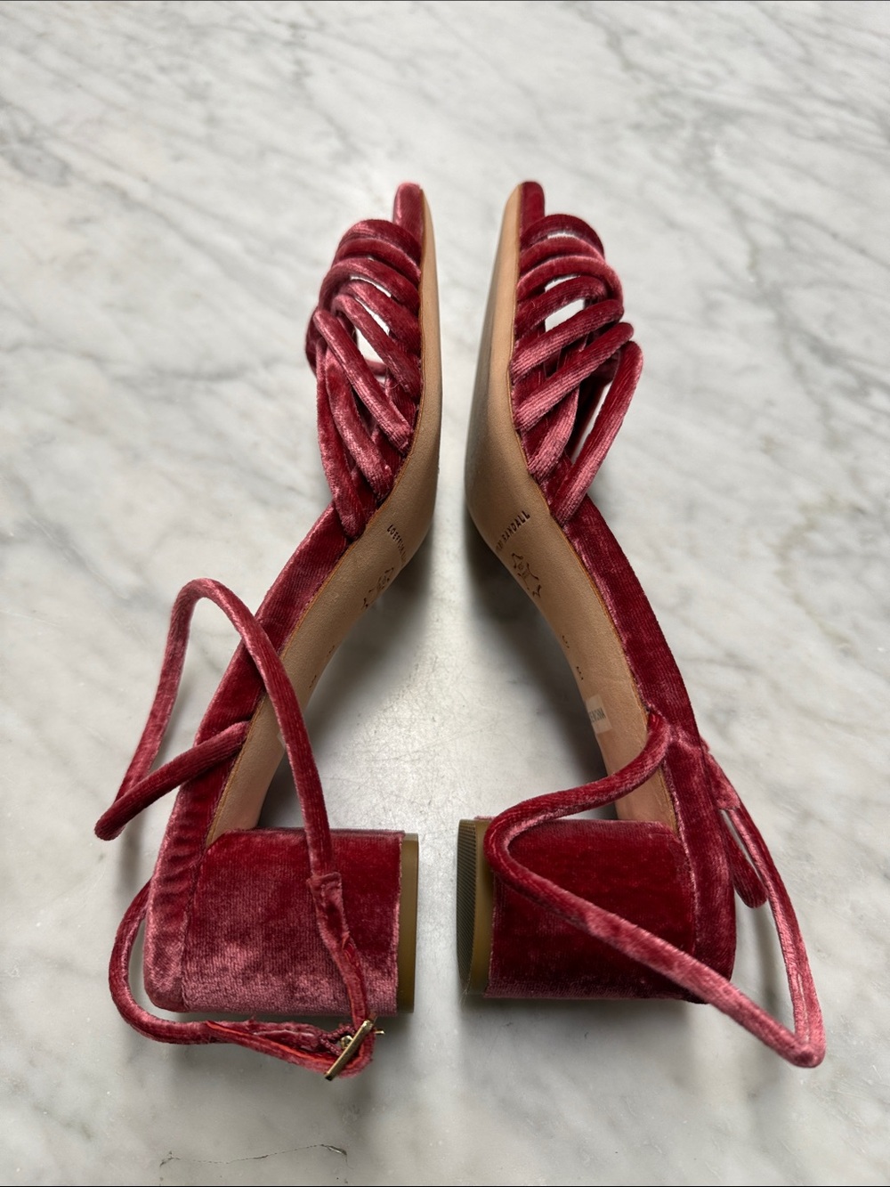 Loeffler Randall Olivia Ankle Strap Sandal in Velvet Tea Rose Size 9 - Picture 5 of 11